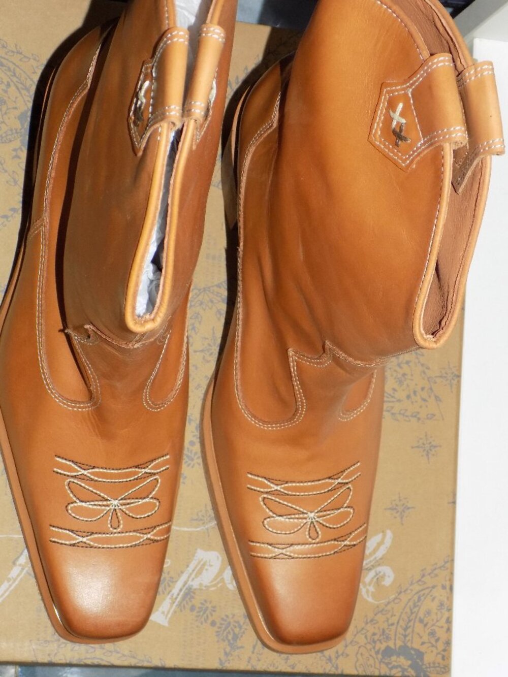 Free People Wandering Western Boots Toffee Leather Size 10 Women's NEW